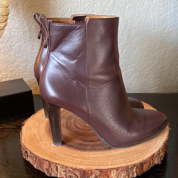Coach Brown Leather Zip Ankle Boots - Picture 2 of 5